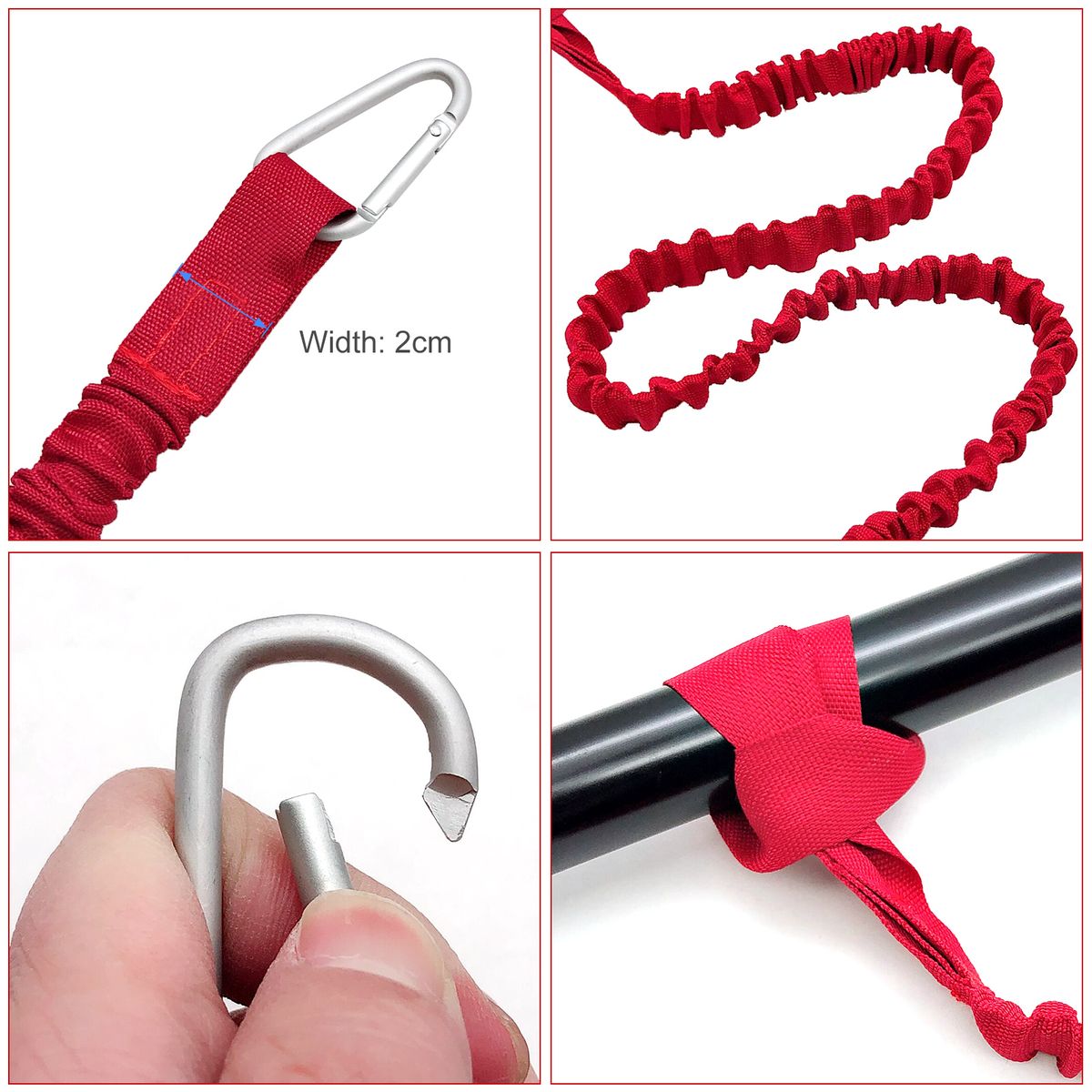 4 Pack Kayak Paddle Leash Lightweight Stretchable Coiled