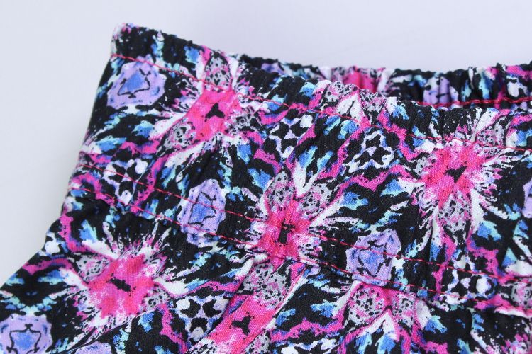 2017 Summer Floral Pom Pom Ball Shorts Women Beach Tassel