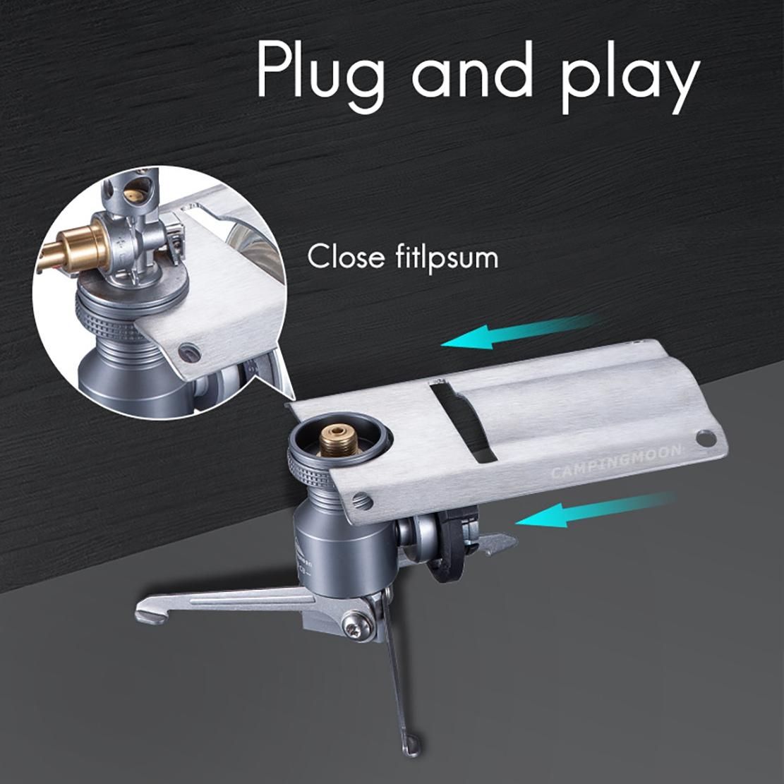 CAMPINGMOON Outdoor Camping Gas Stove Burner Heat Shield Stainless Steel Thermal Baffle Board Rocket Bracket Shield