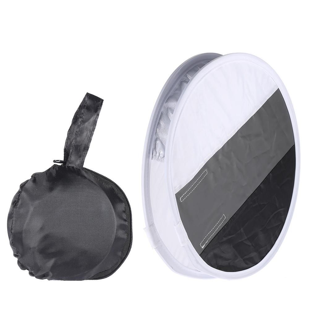 Multifunctional 12in/31cm Mini Portable Round On-camera Flash Speedlite Diffuser Softbox with White/Grey/Black Color for Canon Nikon Sigma Yongnuo Godox Andoer Neewer Vivitar Speedlight