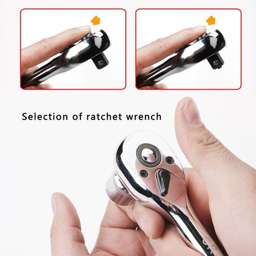 24 Teeth 1/4 3/8 1/2 In H Adjustable Extension Rat Het Handle Wren H Long Rotating Teles Opi  So Ket Rat Het Wren H Spanner-Silver And Black-1/2