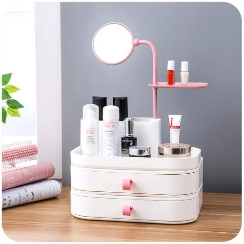 Cosmetic Organizer With Rotatable Mirror