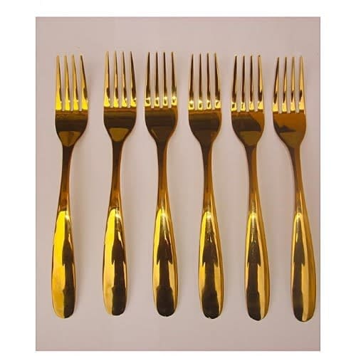 Gold-plated Stainless Steel Fork- 6Pieces