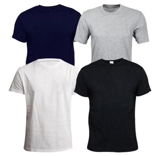 Plain Tshirt 4-in-1 Bundle -black, Navyblue, Grey, White