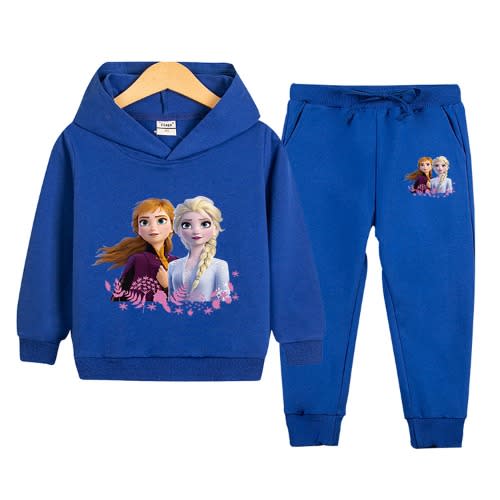 Girl's Frozen Tracksuit Set - Deep Blue