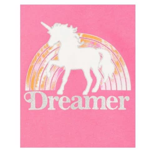 Girls Glitters Unicorn/Butterfly Cut Out Tank Top - Blue/Pink - 2 In 1