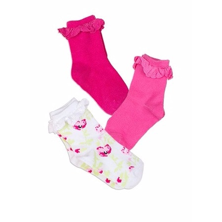 Floral & Lace Socks - Pack of 3