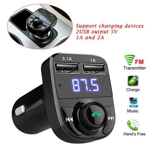 Car Bluetooth Mp3 Player, Fm Radio Transmitter & Car Charger