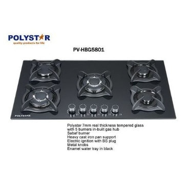 Built-in Gas Hob - 5 Gas Burner - 90cm