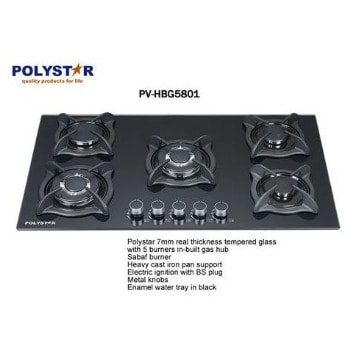 Built-in Gas Hob - 5 Gas Burner - 90cm