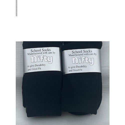 Nifty - 3In1 Plain Socks - 2 Pieces - Black