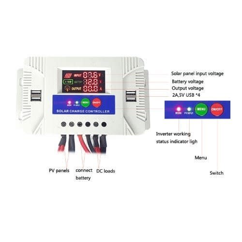 30a 12v To 48v Dc Auto Solar Charge Controller Pwm