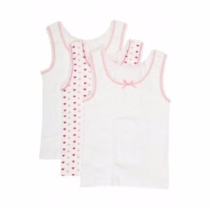 Girls 3 Pack Vest - Pink
