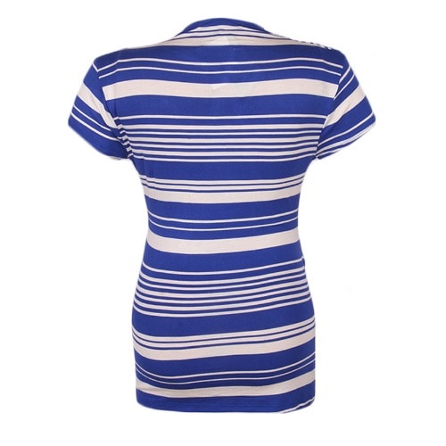 Surplice Wrap Front Nursing / Maternity Top - Blue & White