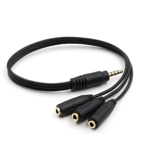 3.5mm  Male Jack To 3.5mm 3 Female Audio Splitter Cable