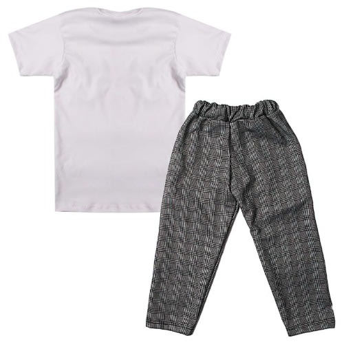Unisex Polo And Trouser - Grey & White