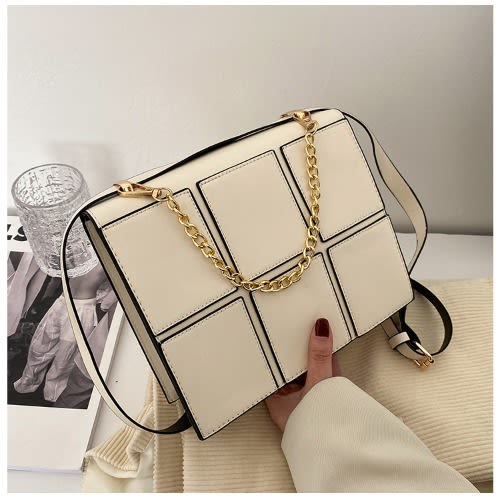 R Ladies Crossbody Hand Bag-  White