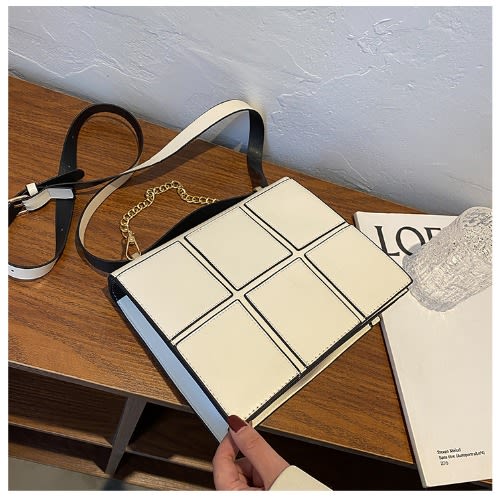 R Ladies Crossbody Hand Bag-  White