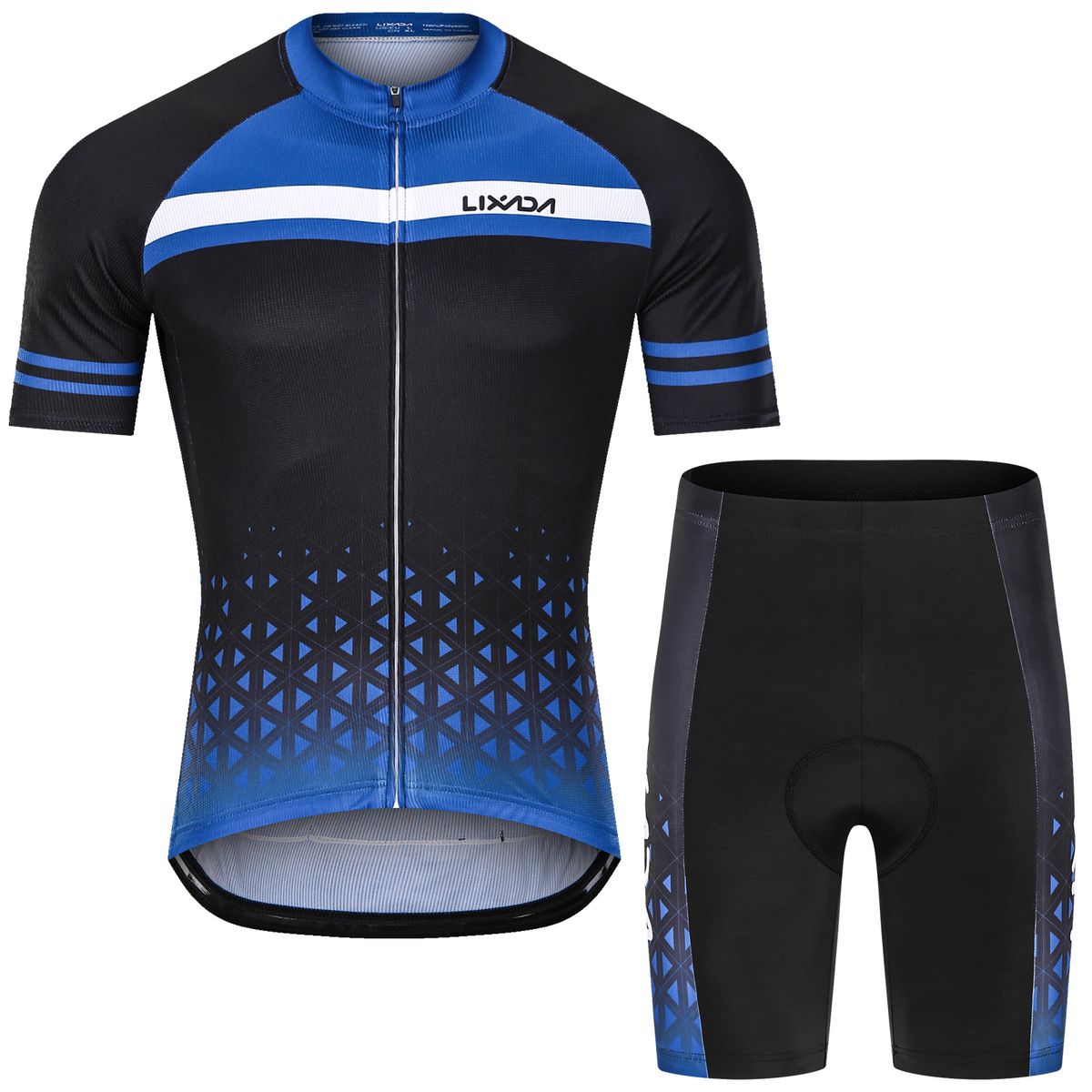 Men Cycling Jersey Set Breathable Quick-Dry Short Sleeve