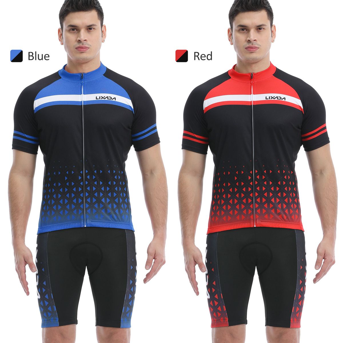 Men Cycling Jersey Set Breathable Quick-Dry Short Sleeve