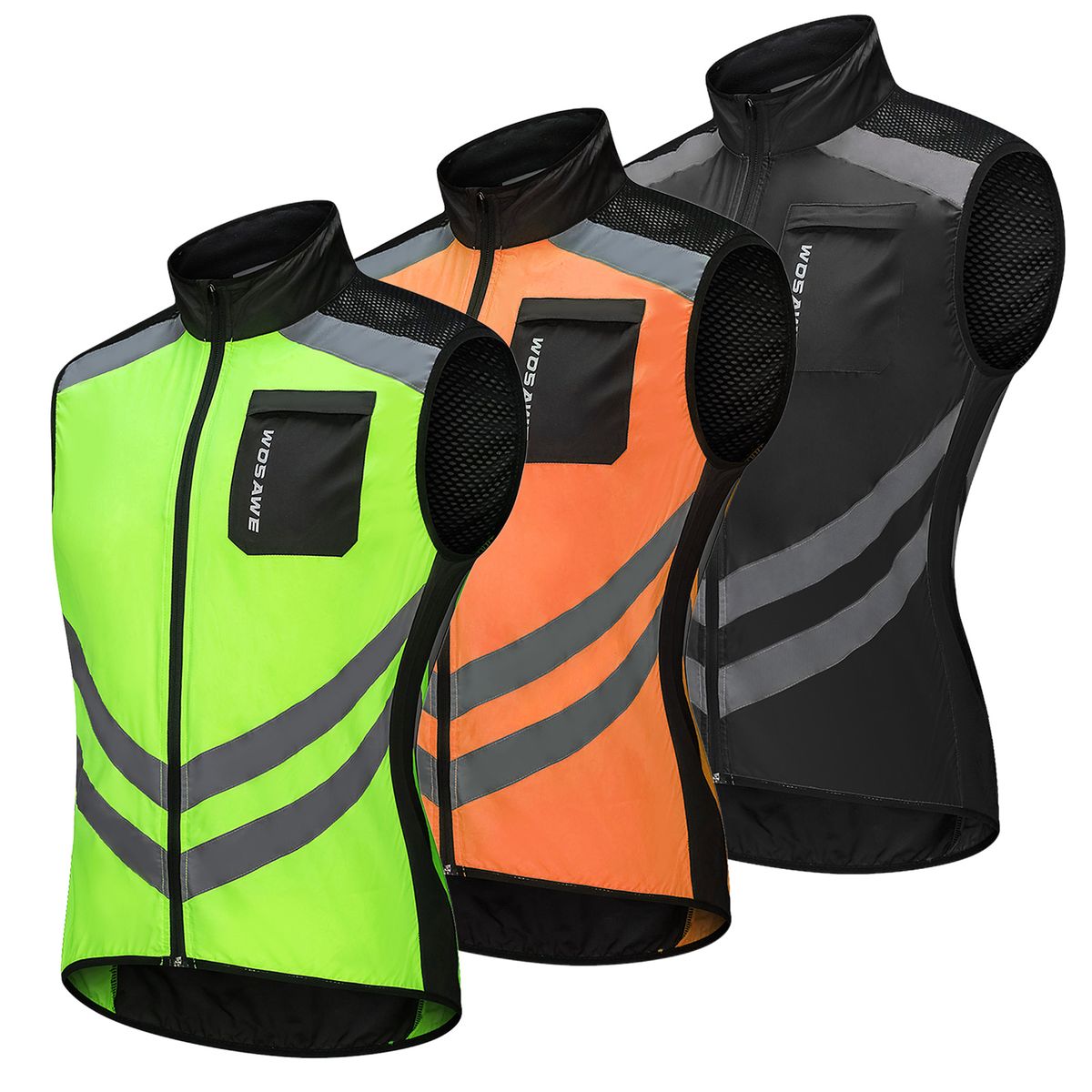 Men Cycling Vest Foldable Quick Dry Breathable Reflective