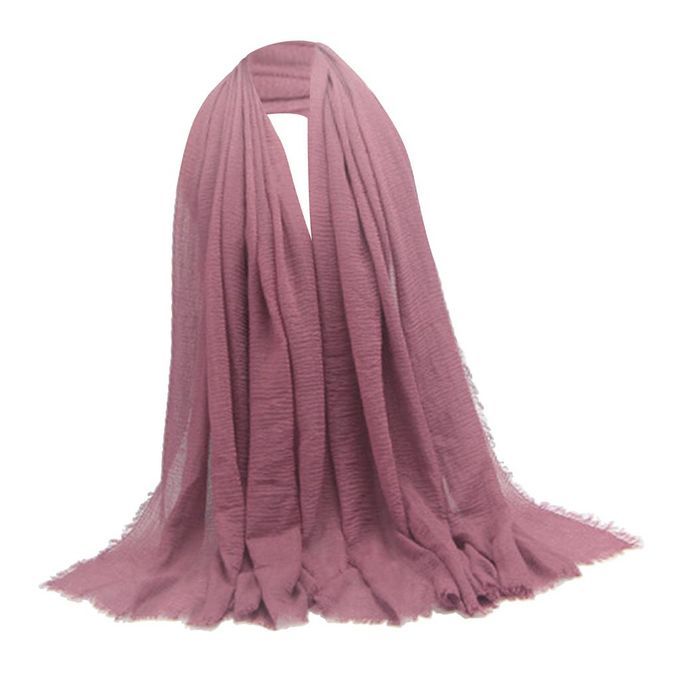 4 Pcs Fashion Soft Cotton Long Scarf Plain Hijab Muslim Turban