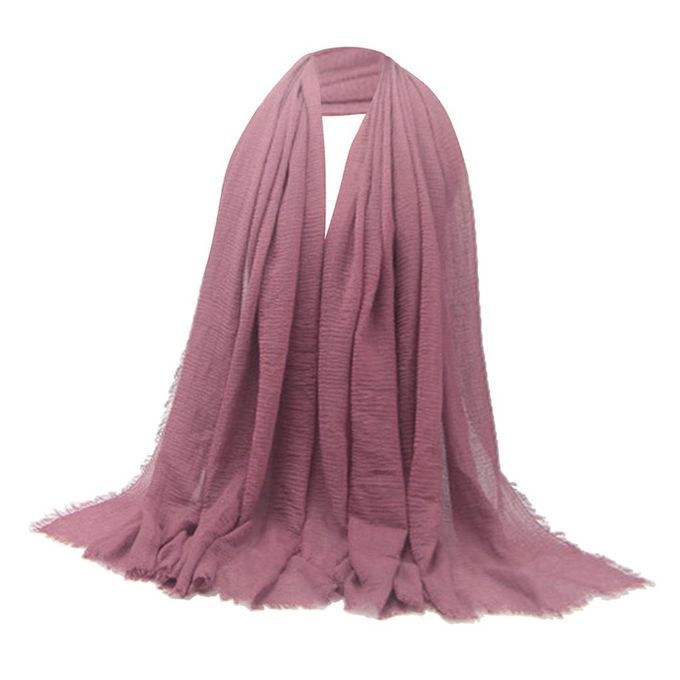 4 Pcs Fashion Soft Cotton Long Scarf Plain Hijab Muslim Turban