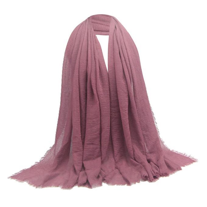 4 Pcs Fashion Soft Cotton Long Scarf Plain Hijab Muslim Turban