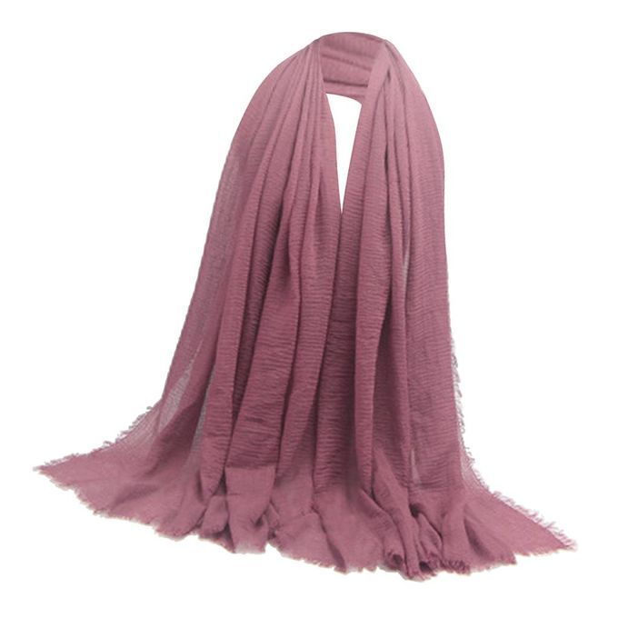 4 Pcs Fashion Soft Cotton Long Scarf Plain Hijab Muslim Turban