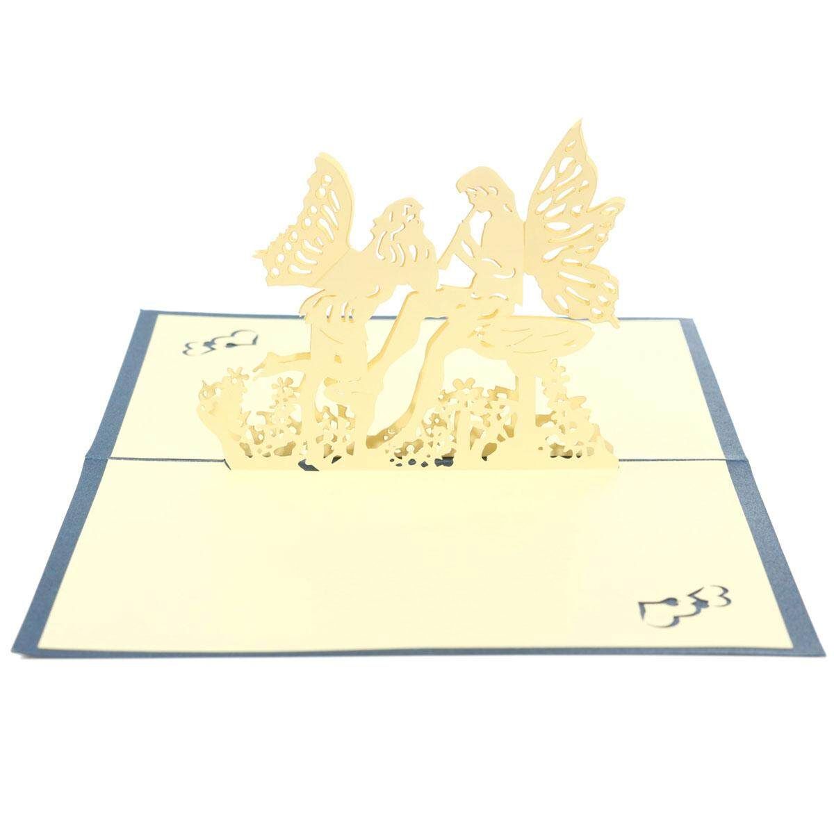 3D Up Greeting Card Birthday Happy Valentines' Day Blue Wild Card