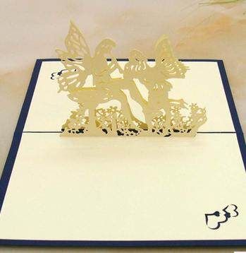 3D Up Greeting Card Birthday Happy Valentines' Day Blue Wild Card