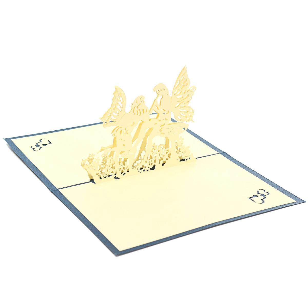 3D Up Greeting Card Birthday Happy Valentines' Day Blue Wild Card