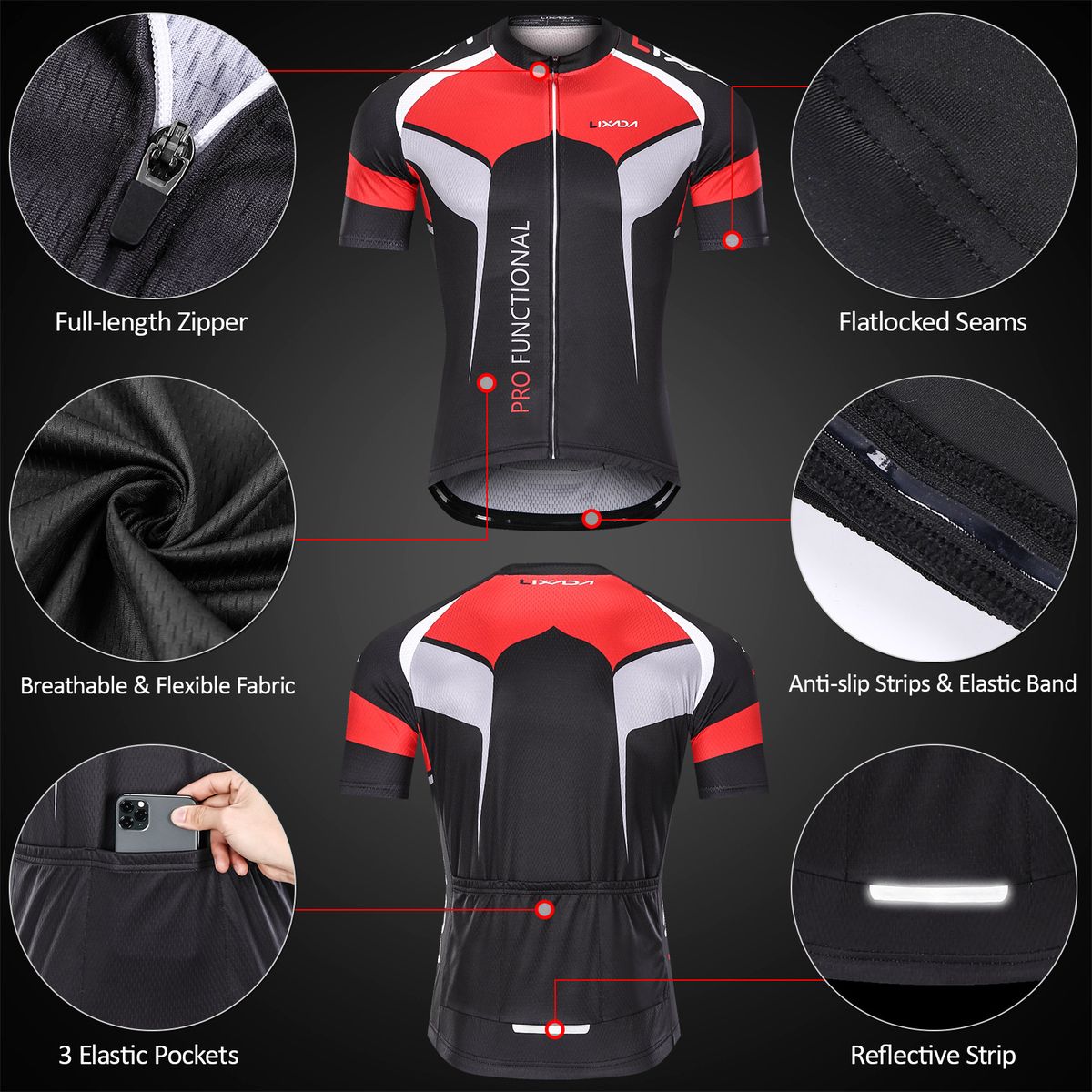 Men's Short Sleeve Cycling Jersey Padded Bib Short