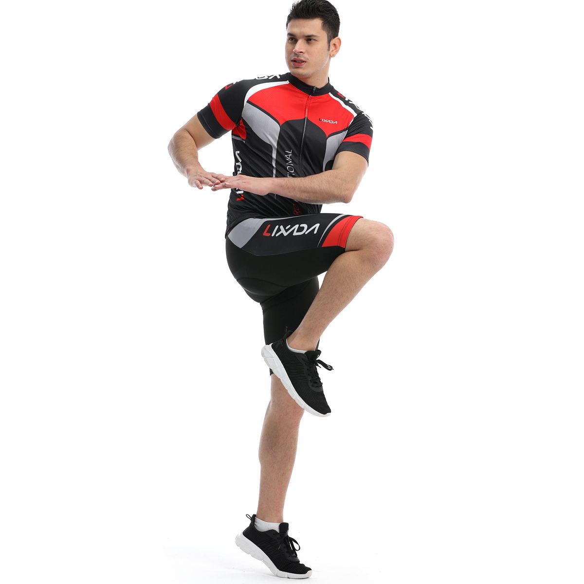 Men's Short Sleeve Cycling Jersey Padded Bib Short