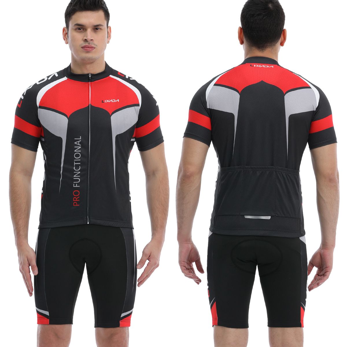 Men's Short Sleeve Cycling Jersey Padded Bib Short