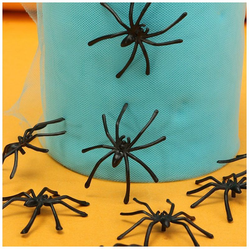 20pc Halloween Fake Spider Joking Toy Party Prop Insects