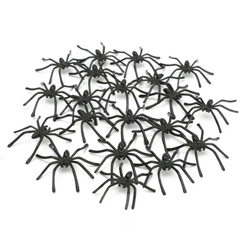 20pc Halloween Fake Spider Joking Toy Party Prop Insects