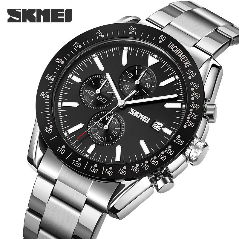 Mens Sports Watches Digital Stainless Steel Strap Watch Date Quartz Wristwatches
