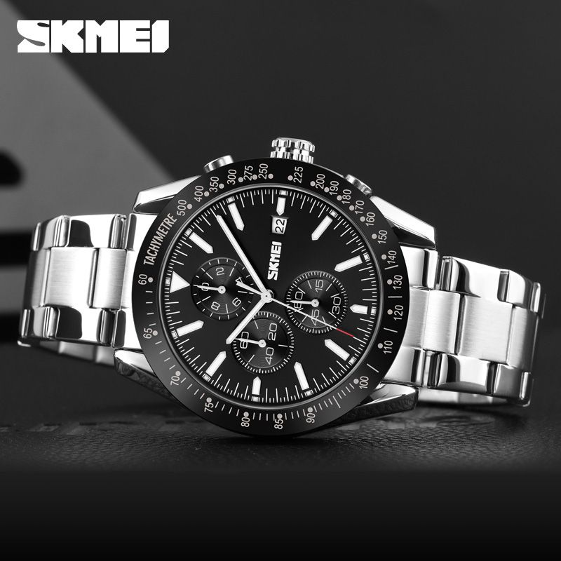 Mens Sports Watches Digital Stainless Steel Strap Watch Date Quartz Wristwatches