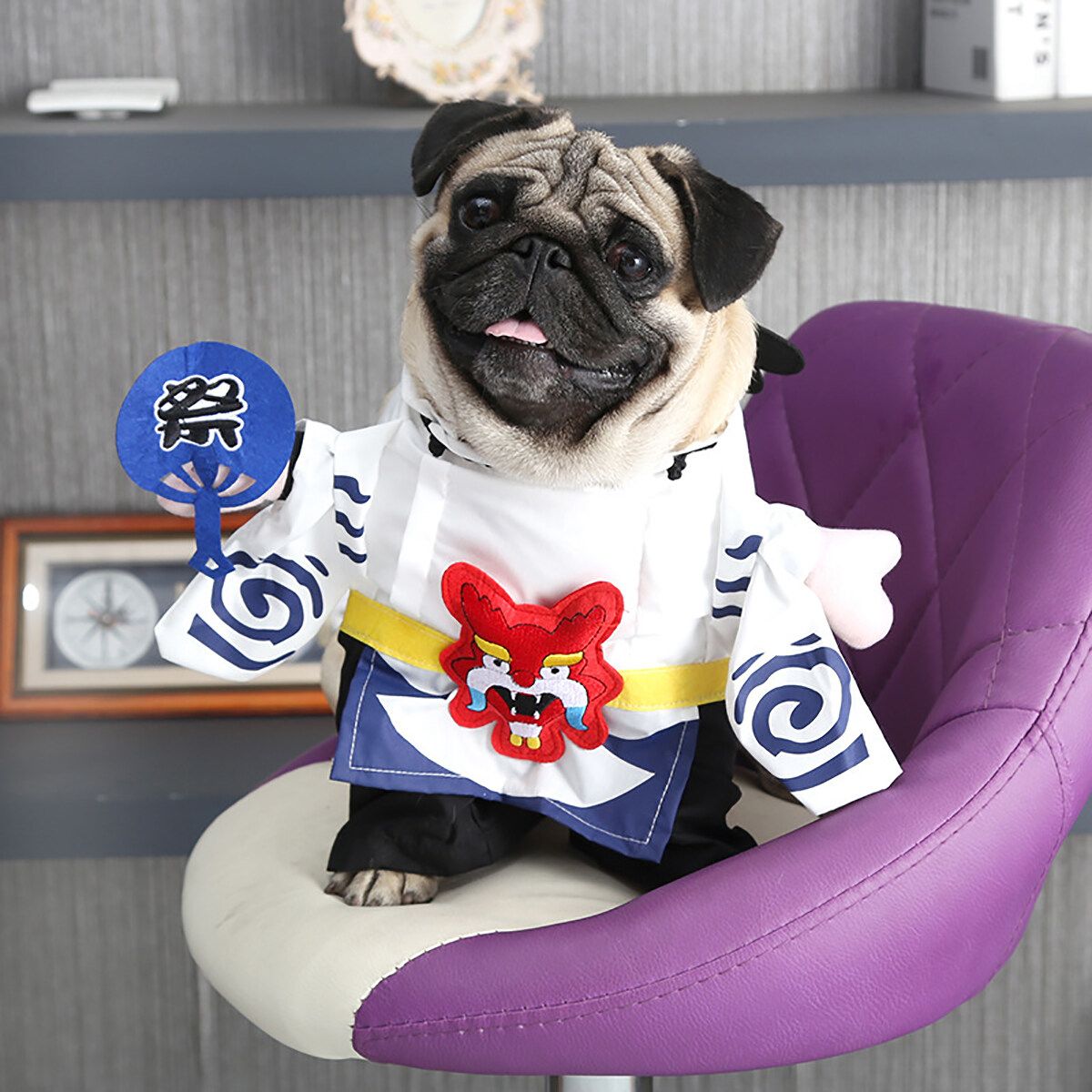 Pet Cosplay Dog Cat Costume Yin Yang Master Model Funny Standing Coat Clothes L