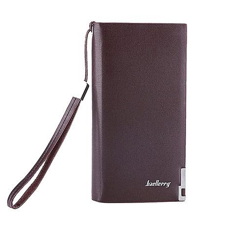 Baellerry Corporate Quality Men's Long Wallet-Coffee