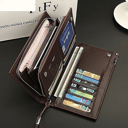 Baellerry Corporate Quality Men's Long Wallet-Coffee
