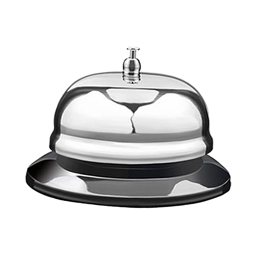 Ringing Bell Hotel Front Desk Reception Stainless Steel Service Clock