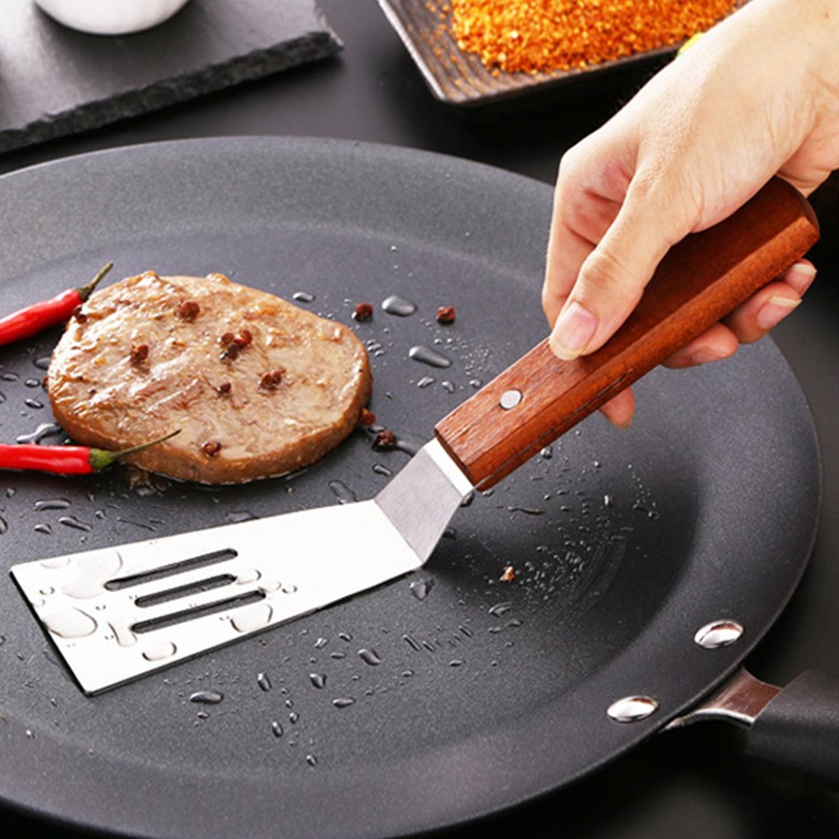 Frying Spatula Stainless Steel Slotted Spatula