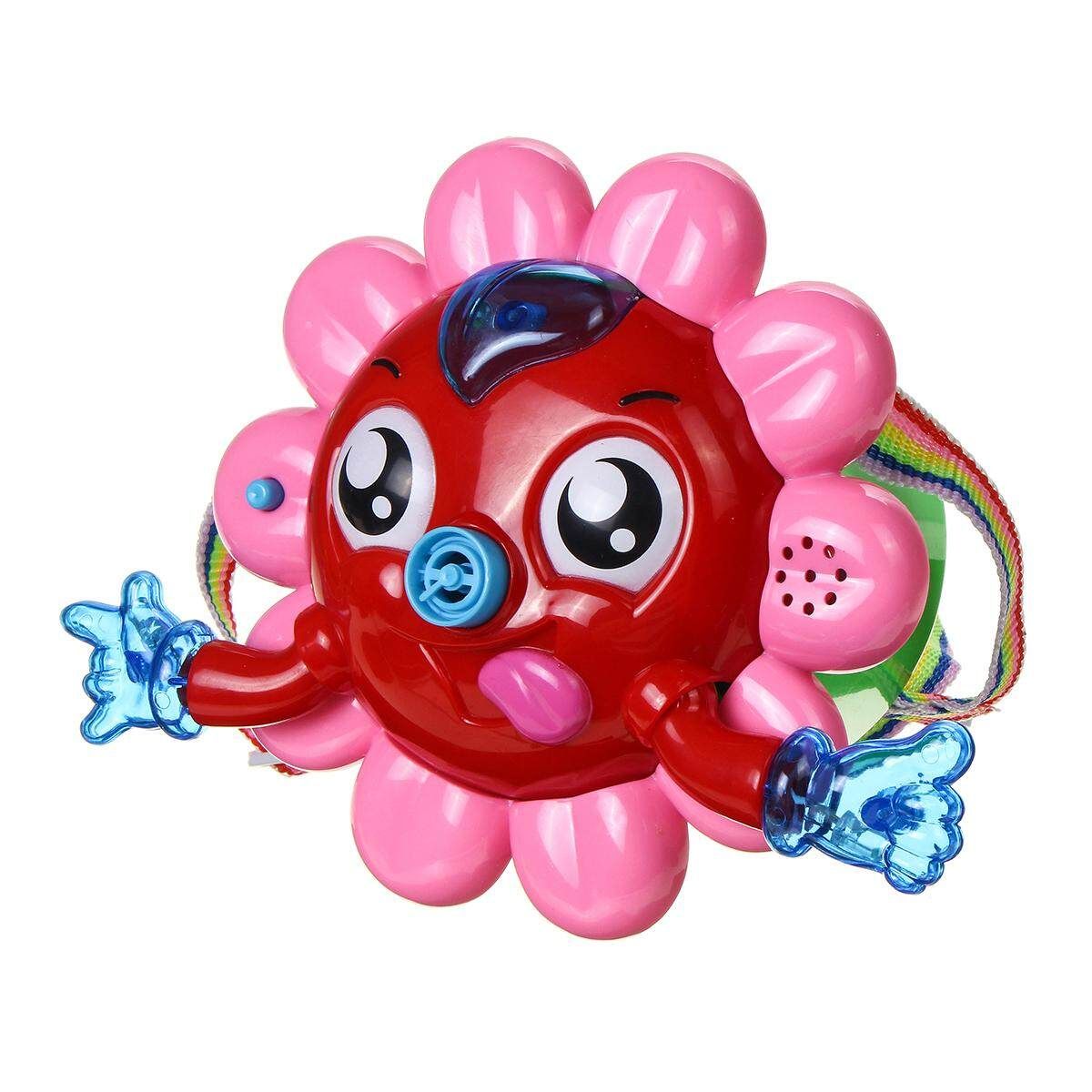 Automatic Electric Bubble Machine Flower Music For Kid Toy Gift Red