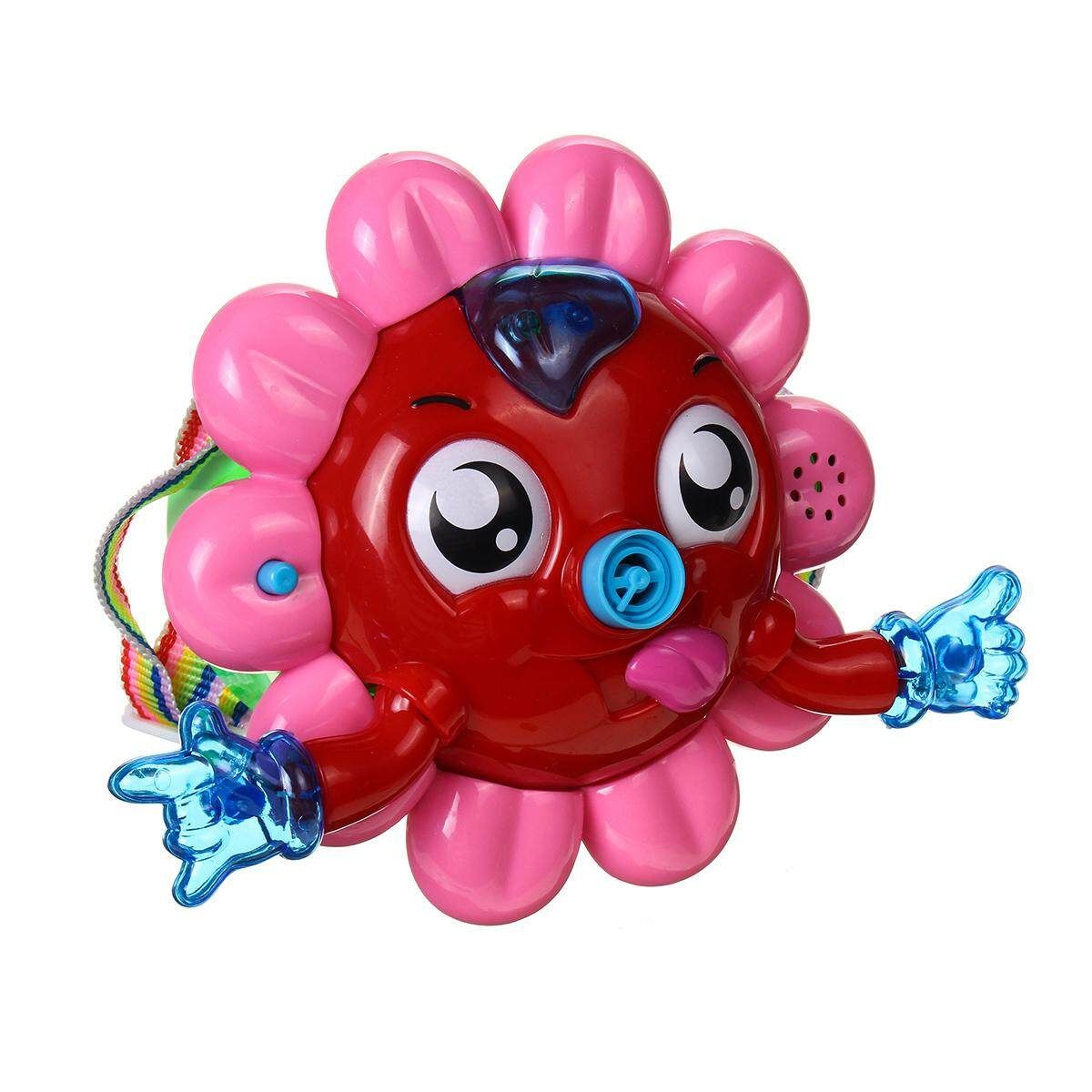 Automatic Electric Bubble Machine Flower Music For Kid Toy Gift Red
