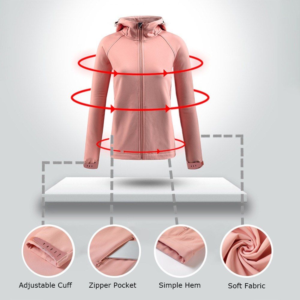 Women Windproof Jacket Warm Antistatic Waterproof Hooded