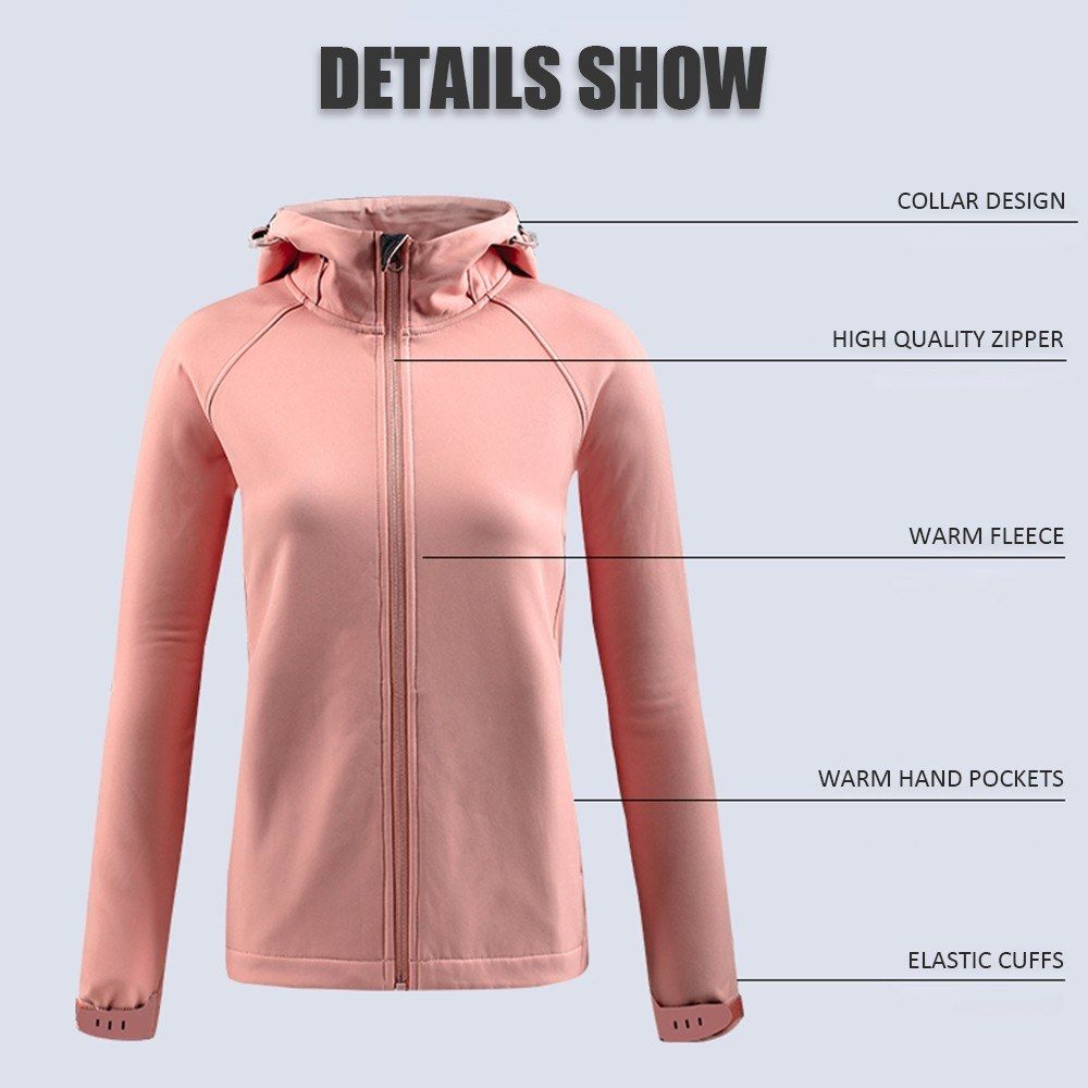 Women Windproof Jacket Warm Antistatic Waterproof Hooded