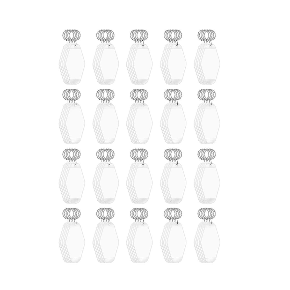 100 Pcs White Blank Hotel Motel Keychain Bulk Plastic Sublimation Blank Keychains Vintage Rhombus Motel Key Tags