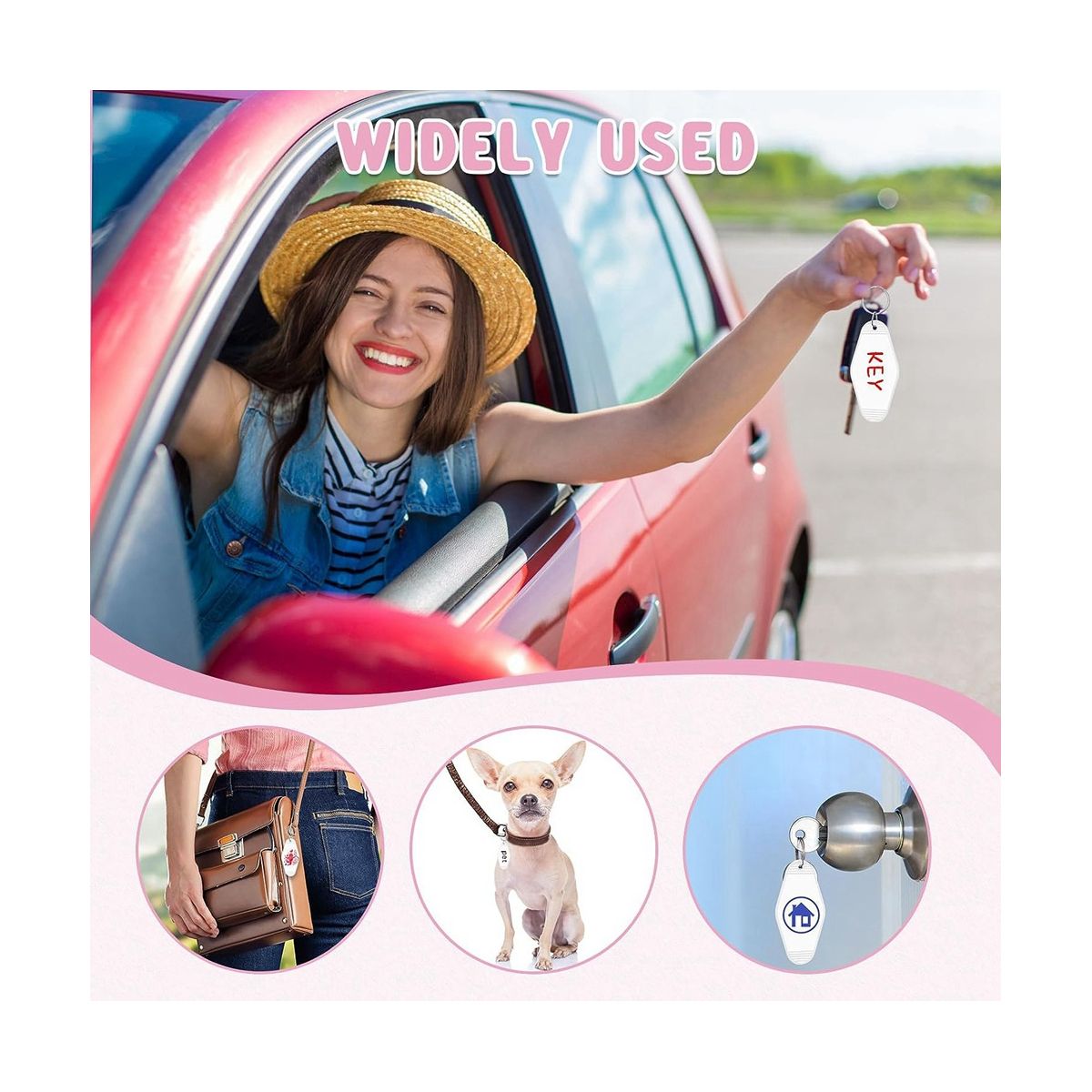 100 Pcs White Blank Hotel Motel Keychain Bulk Plastic Sublimation Blank Keychains Vintage Rhombus Motel Key Tags